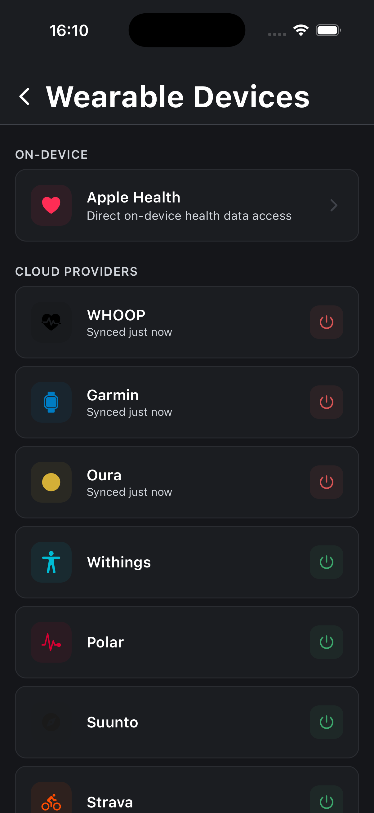 Health Metrics Trends Screenshot