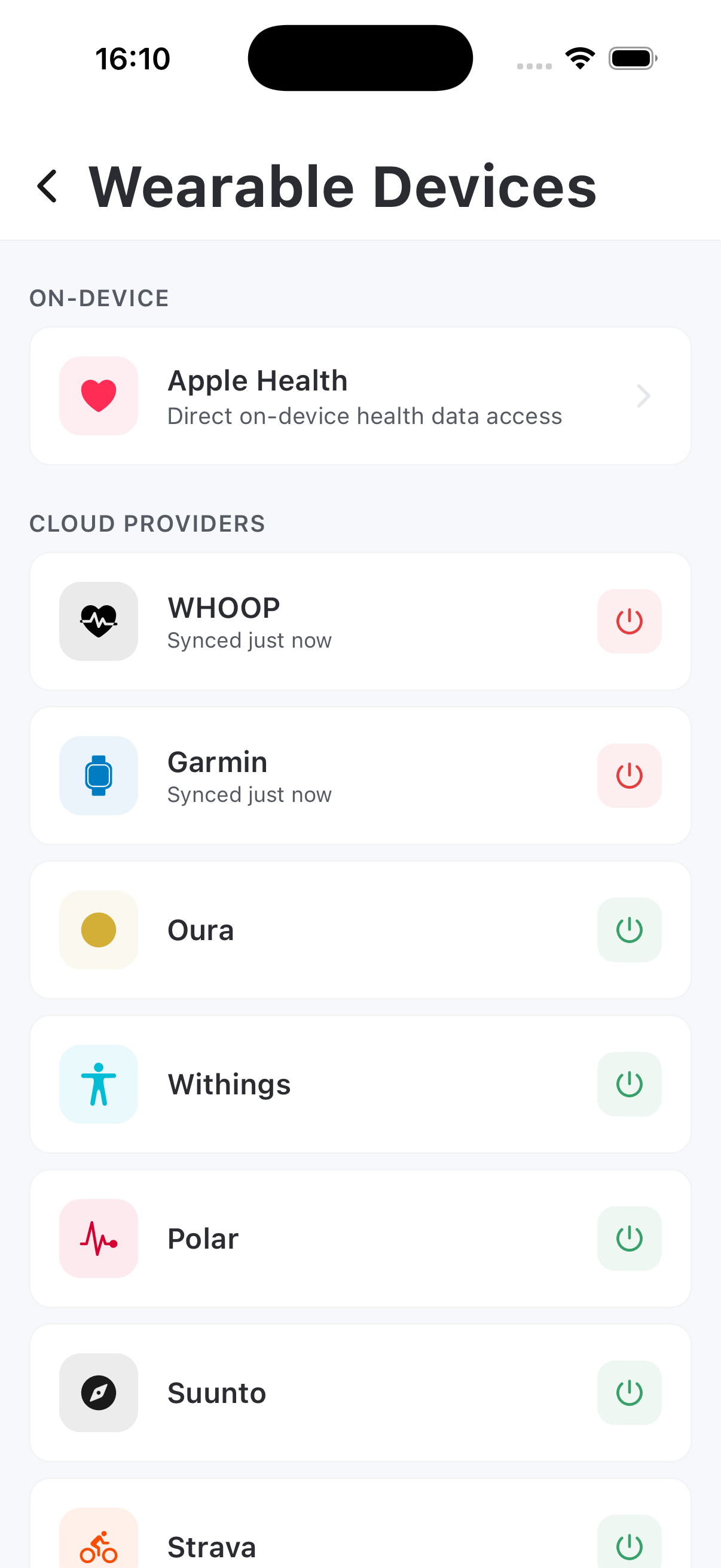 Health Metrics Trends Screenshot